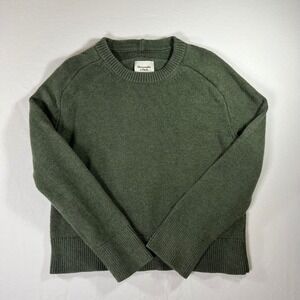 Abercrombie & Fitch Womens Olive Green Cotton Blend Crewneck Sweater XS 150S1369